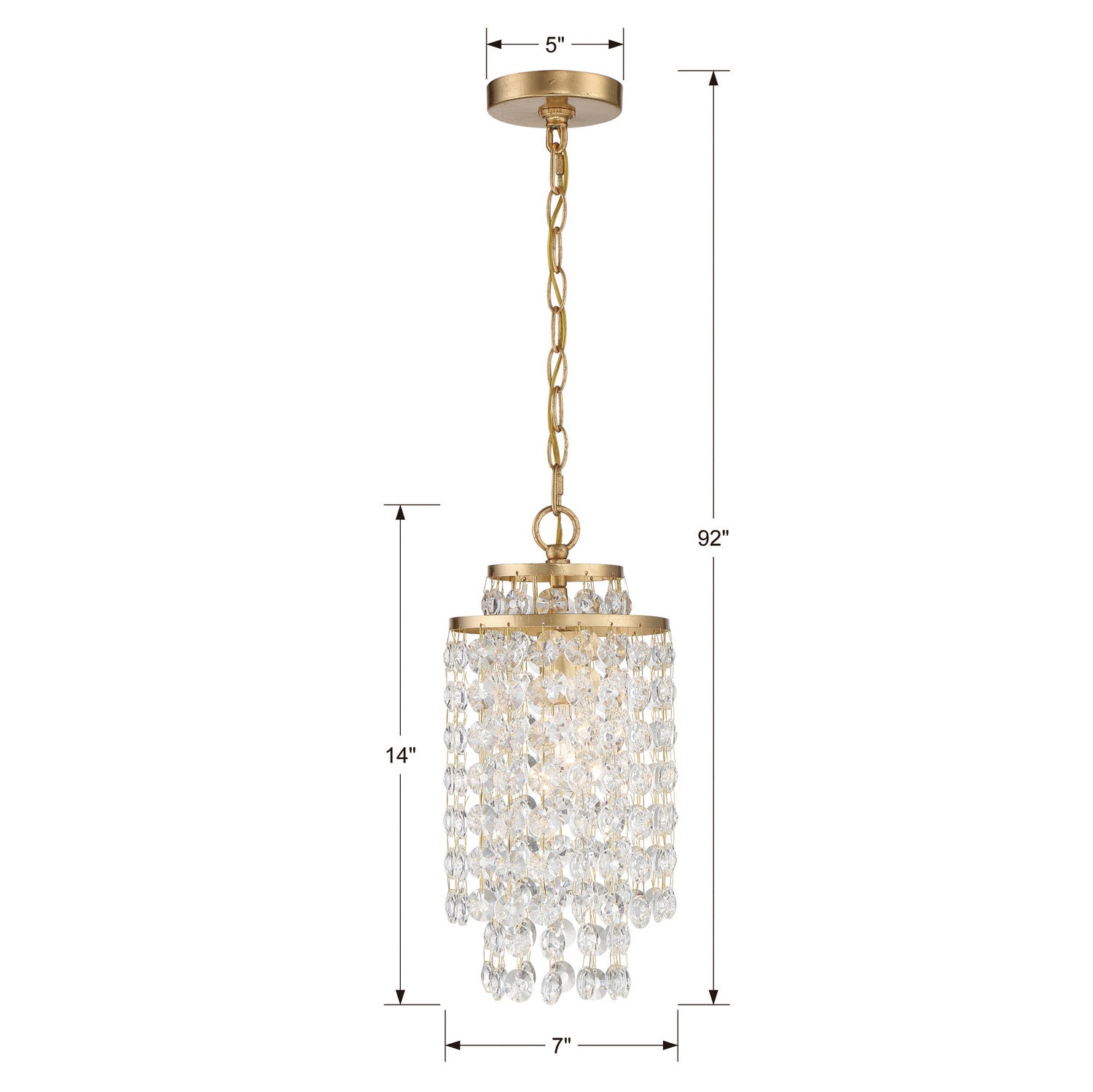 Crystorama - GAB-B7301-GA - One Light Chandelier - Gabrielle - Antique Gold