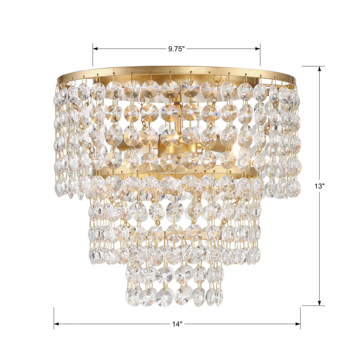 Crystorama - GAB-B7303-GA - Three Light Flush Mount - Gabrielle - Antique Gold