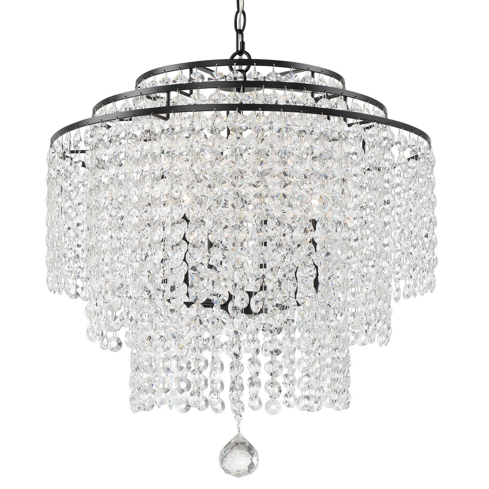 Crystorama - GAB-B7305-MK - Six Light Chandelier - Gabrielle - Matte Black