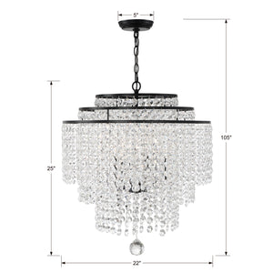 Crystorama - GAB-B7305-MK - Six Light Chandelier - Gabrielle - Matte Black