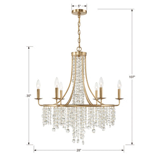 Crystorama - GAB-B7306-GA - Six Light Chandelier - Gabrielle - Antique Gold