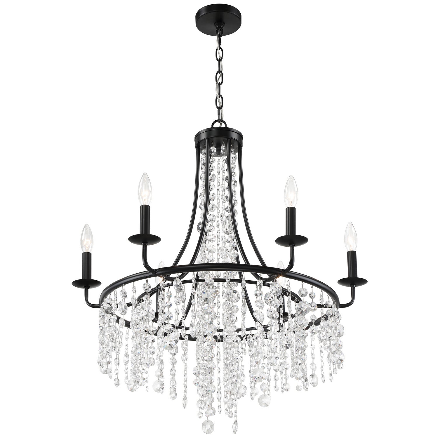 Crystorama - GAB-B7306-MK - Six Light Chandelier - Gabrielle - Matte Black