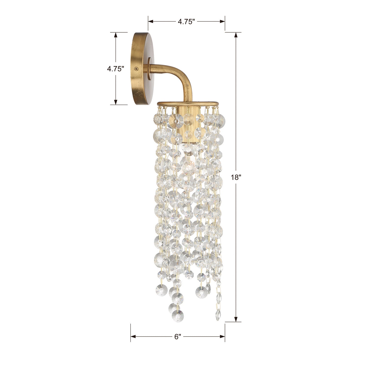 Crystorama - GAB-B7311-GA - One Light Wall Sconce - Gabrielle - Antique Gold