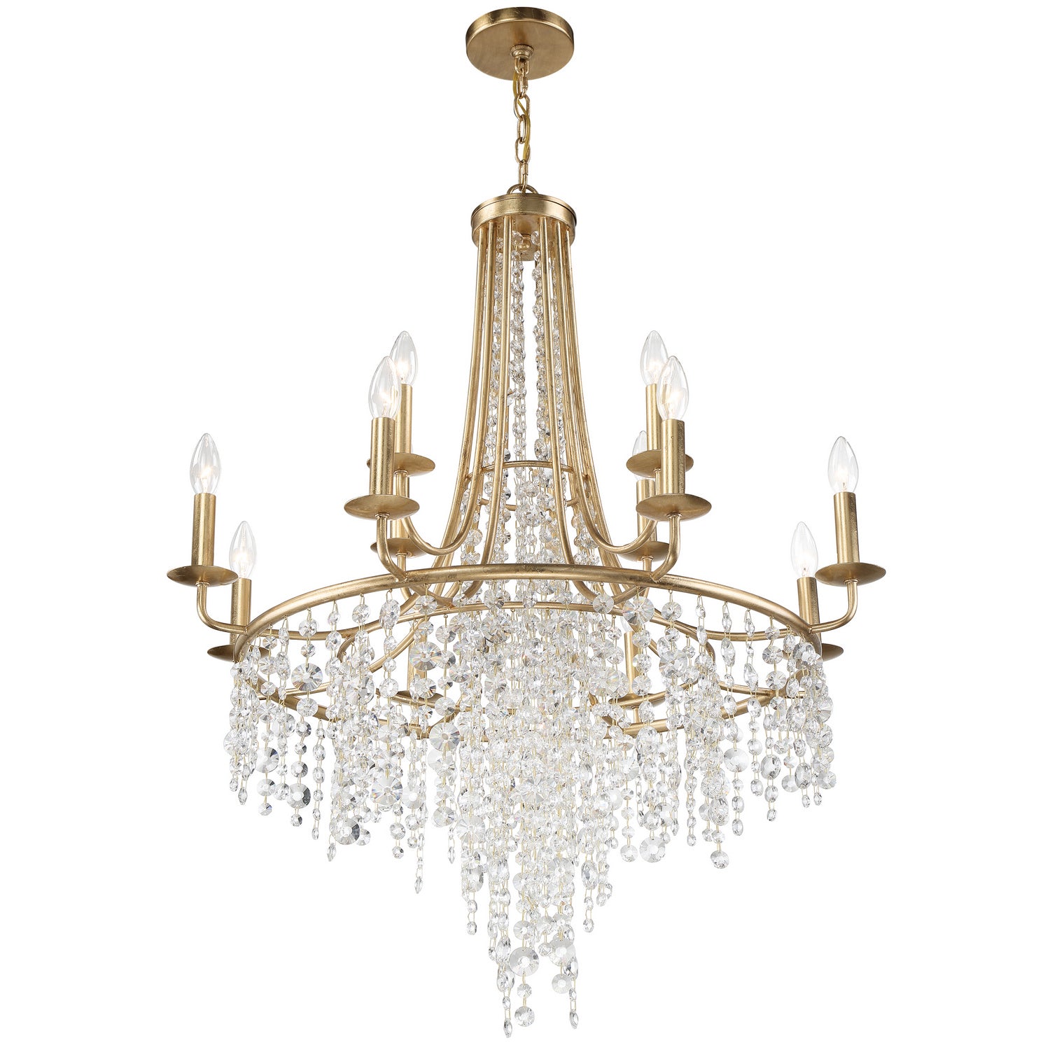 Crystorama - GAB-B7312-GA - 12 Light Chandelier - Gabrielle - Antique Gold