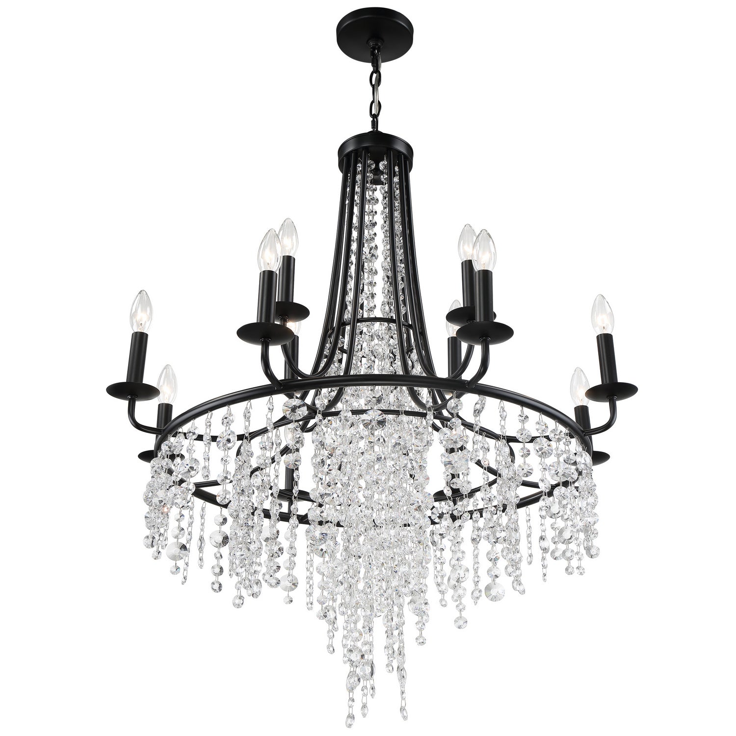 Crystorama - GAB-B7312-MK - 12 Light Chandelier - Gabrielle - Matte Black