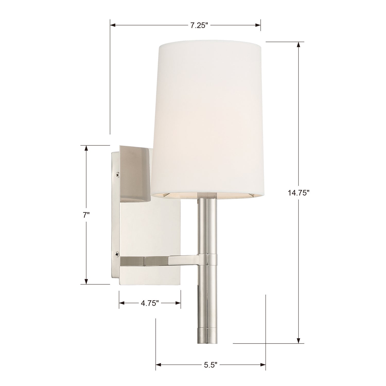 Crystorama - WES-9901-PN - One Light Wall Sconce - Weston - Polished Nickel