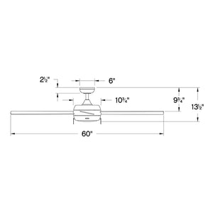 Hinkley - 904060FBN-LIA - 60"Ceiling Fan - Croft - Brushed Nickel