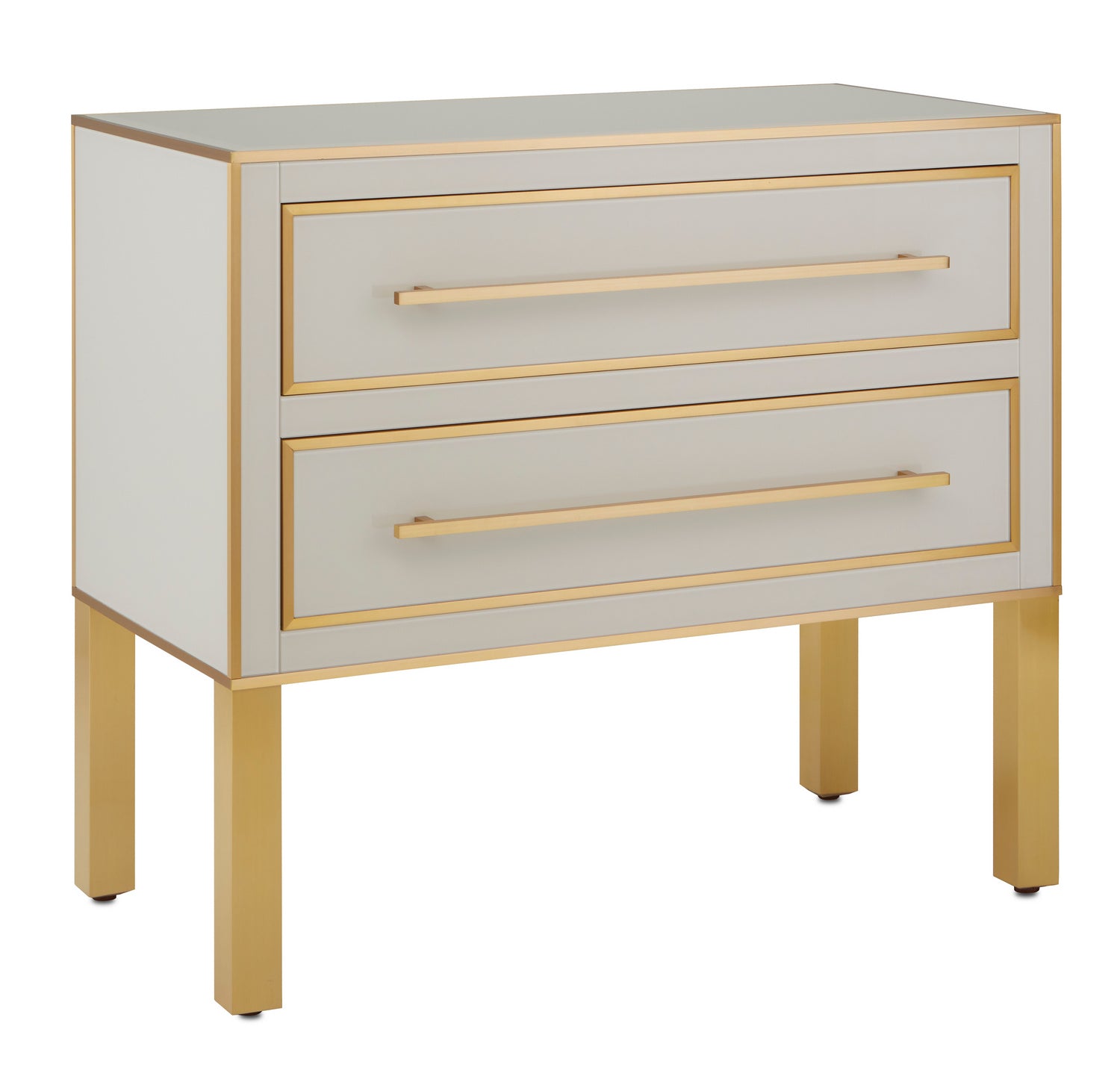 Currey and Company - 3000-0184 - Chest - Arden - Ivory/Satin Brass