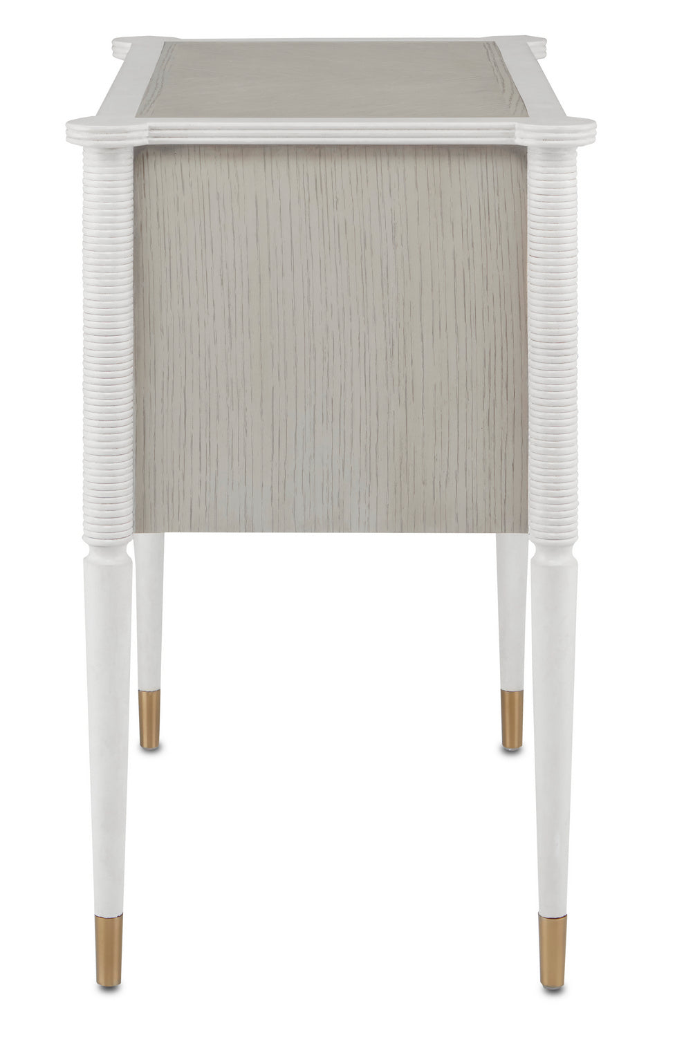 Currey and Company - 3000-0191 - Nightstand - Winterthur - Off White/Fog/Brass