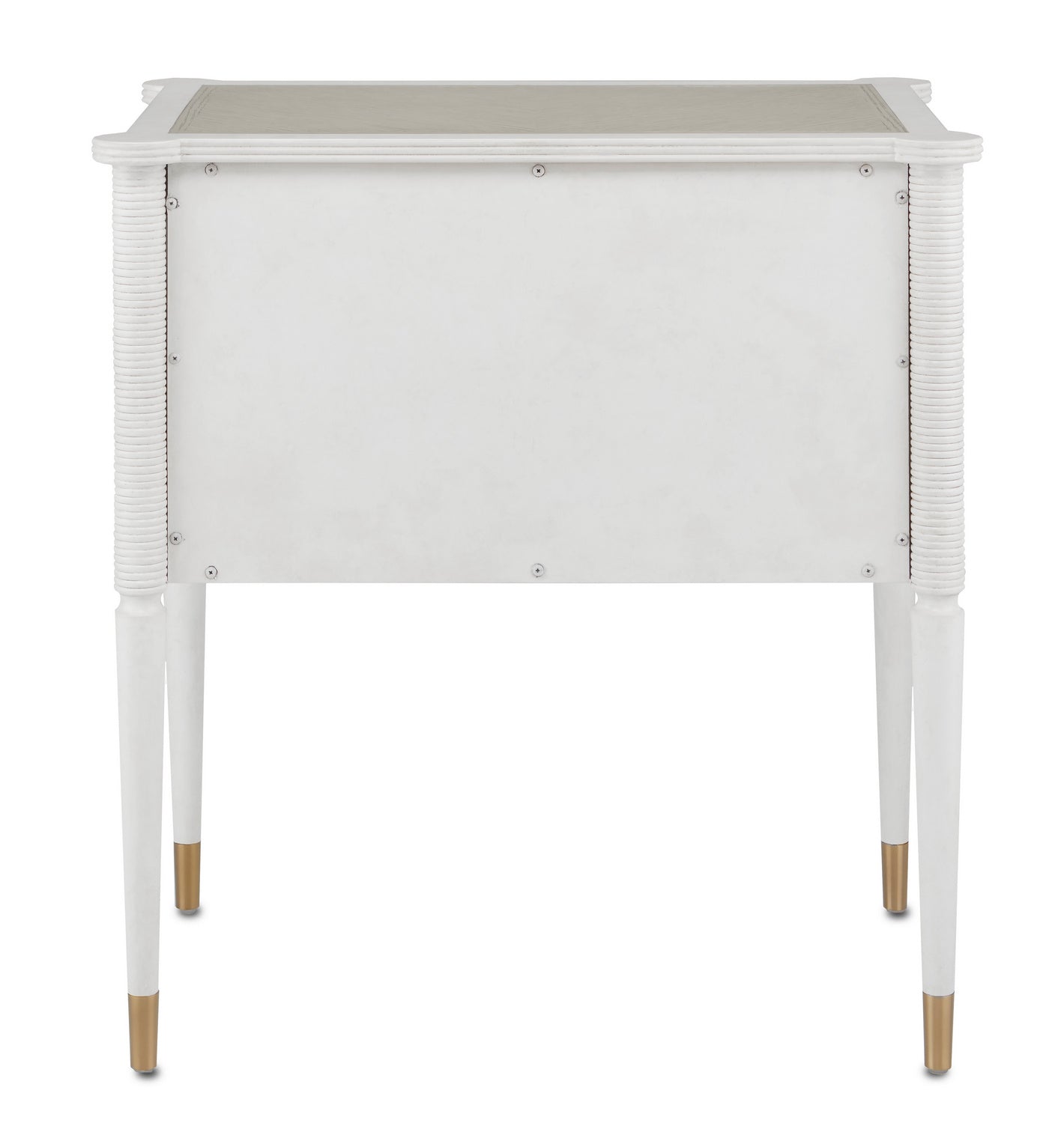 Currey and Company - 3000-0191 - Nightstand - Winterthur - Off White/Fog/Brass