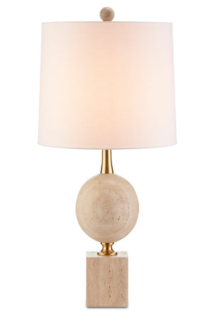 Currey and Company - 6000-0718 - One Light Table Lamp - Adorno - Natural/Beige/Antique Brass