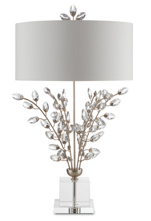 Currey and Company - 6000-0727 - Two Light Table Lamp - Forget-Me-Not - Silver Leaf/Clear