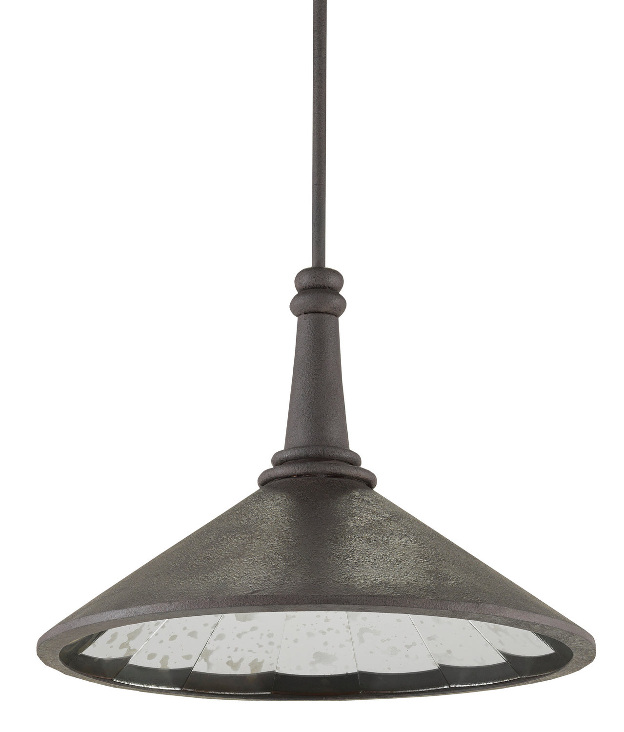 Currey and Company - 9000-0792 - One Light Pendant - Manuscript - Mole Black/Antique Mirror