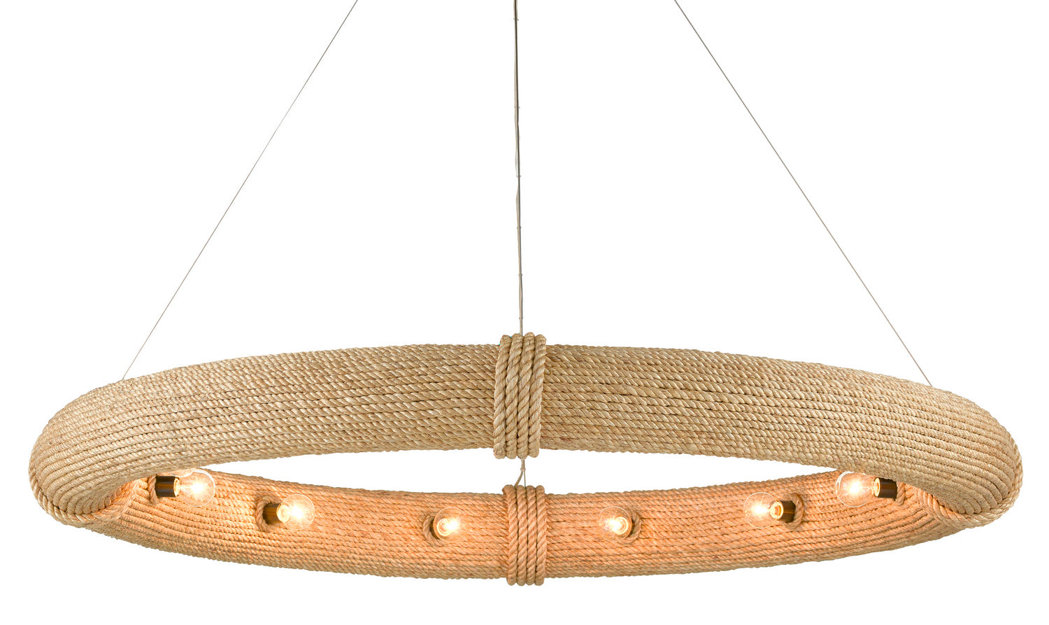 Currey and Company - 9000-0805 - 12 Light Chandelier - Portmeirion - Satin Black/Abaca Rope