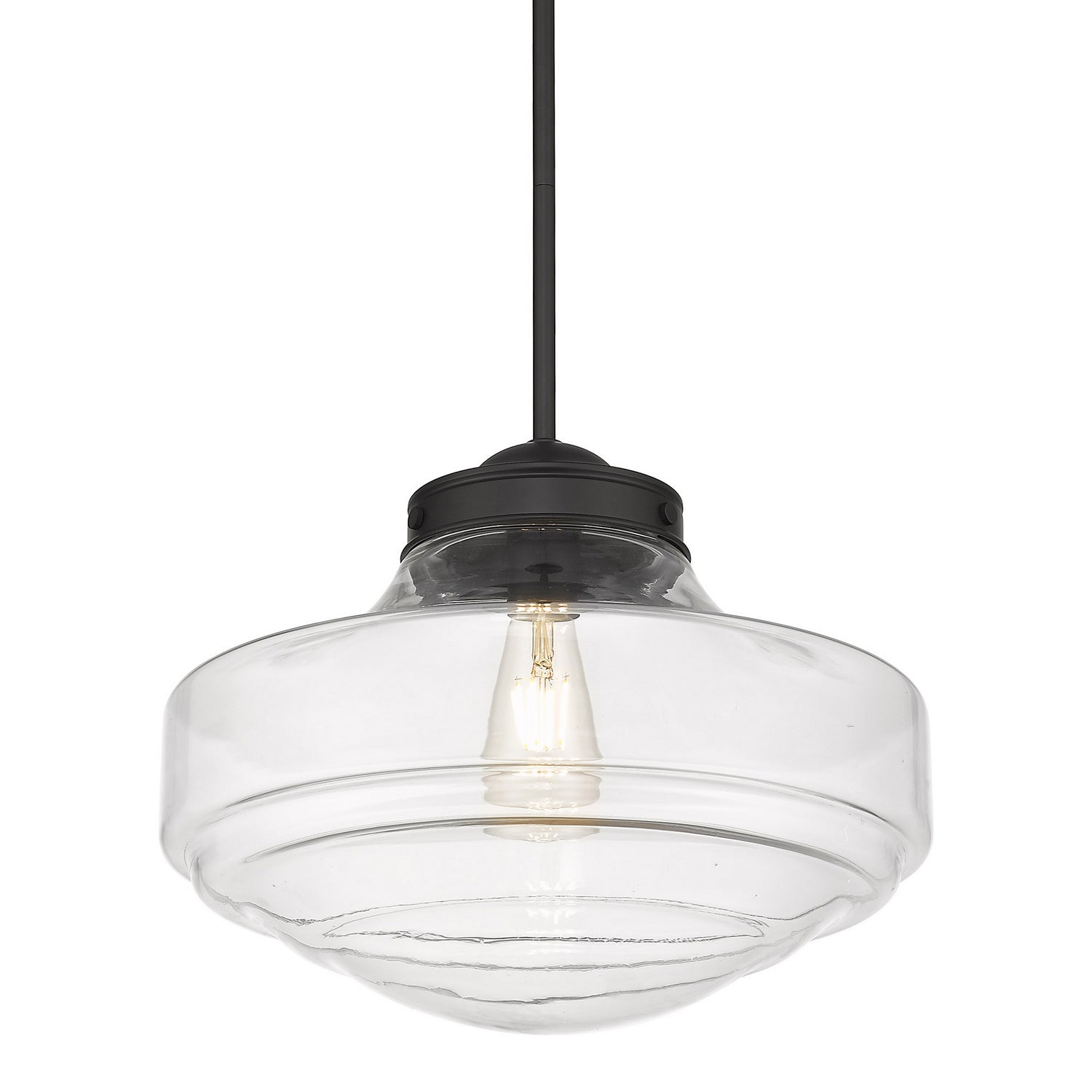 Golden - 0508-L BLK-CLR - One Light Pendant - Ingalls - Matte Black