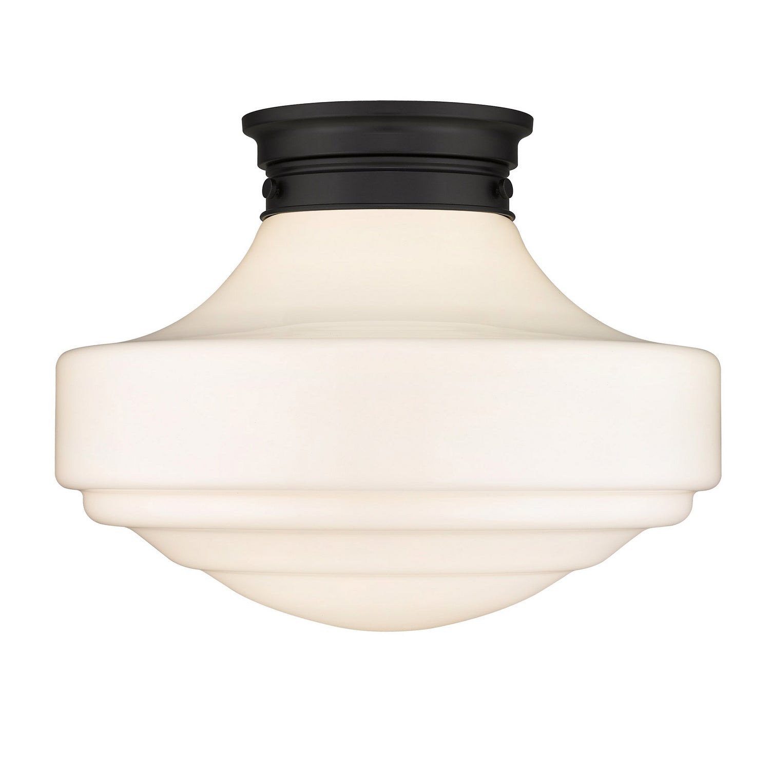 Golden - 0508-LSF BLK-VMG - One Light Semi-Flush Mount - Ingalls - Matte Black