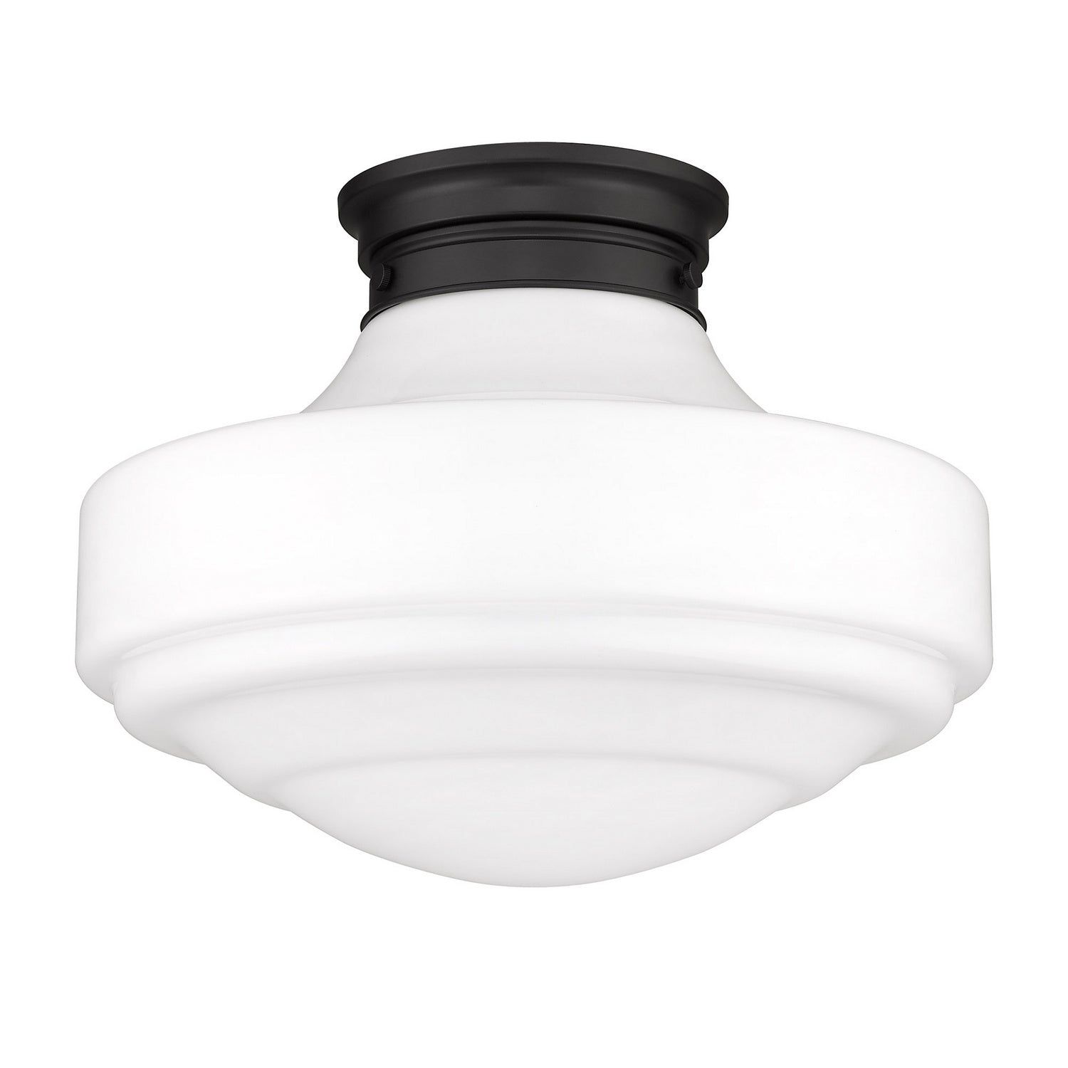 Golden - 0508-LSF BLK-VMG - One Light Semi-Flush Mount - Ingalls - Matte Black