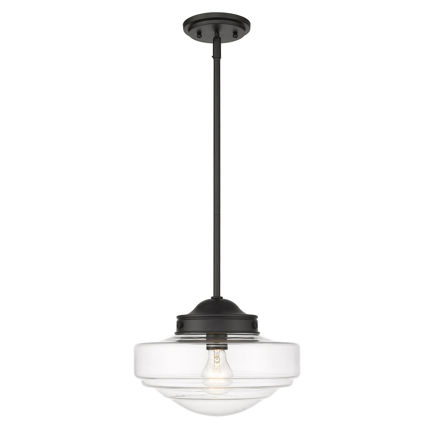 Golden - 0508-M BLK-CLR - One Light Pendant - Ingalls - Matte Black