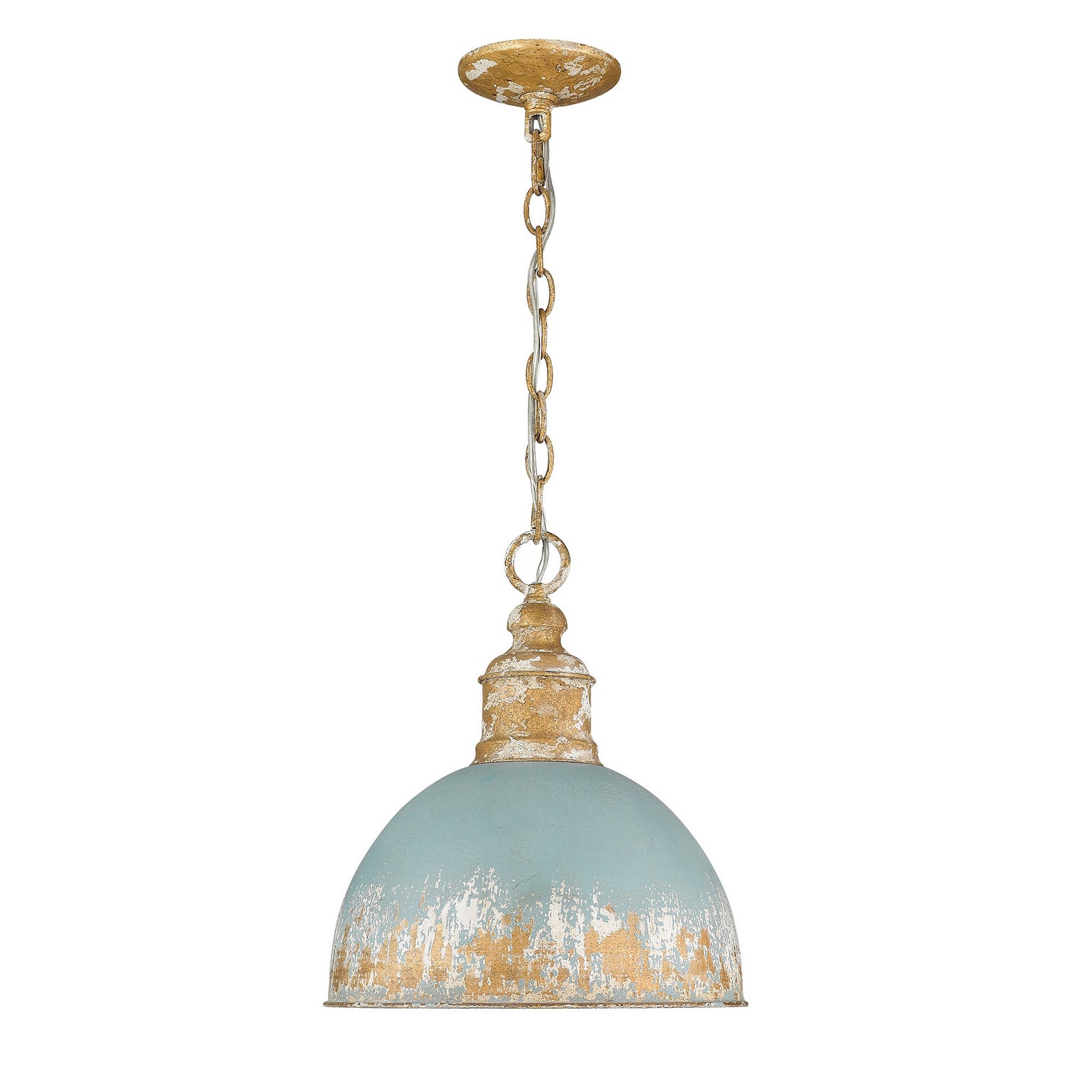 Golden - 0809-M VG-TEAL - One Light Pendant - Alison - Vintage Gold