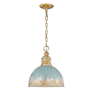 Golden - 0809-M VG-TEAL - One Light Pendant - Alison - Vintage Gold