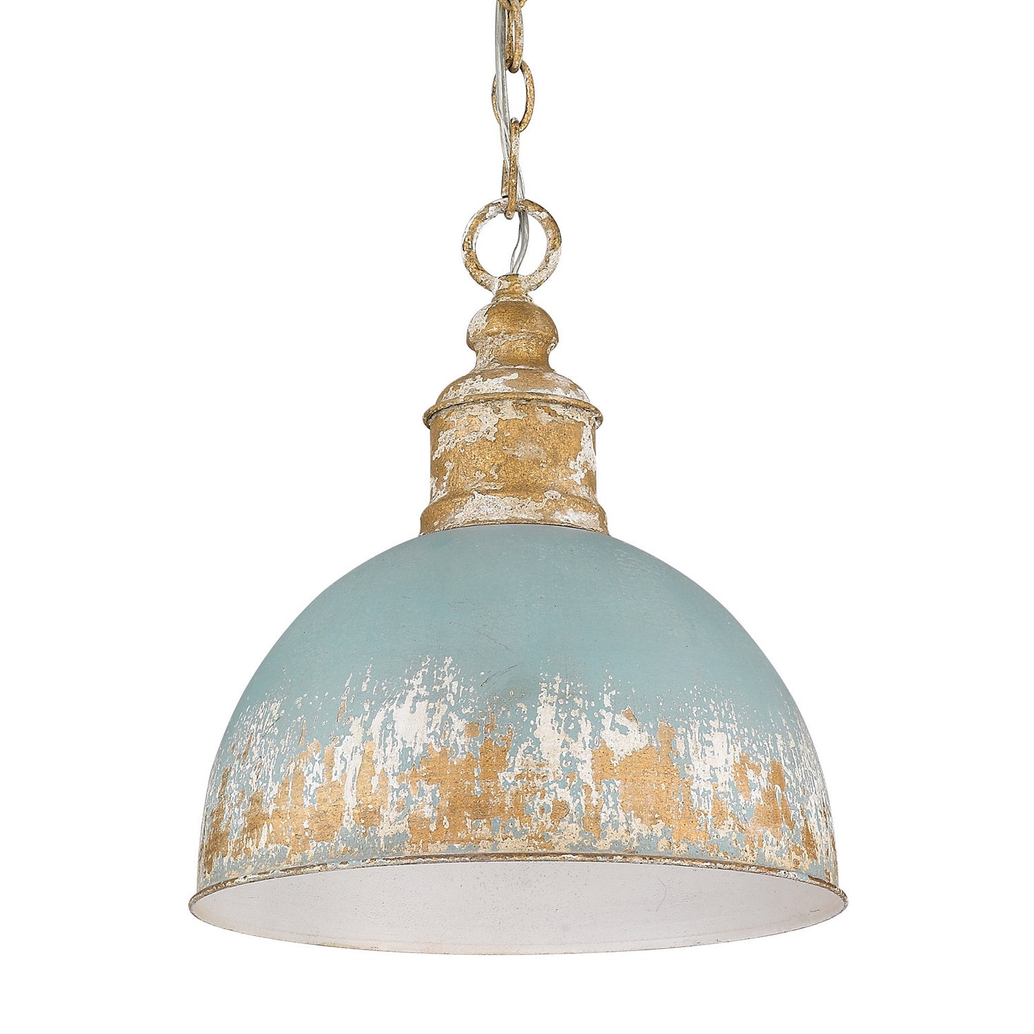 Golden - 0809-M VG-TEAL - One Light Pendant - Alison - Vintage Gold