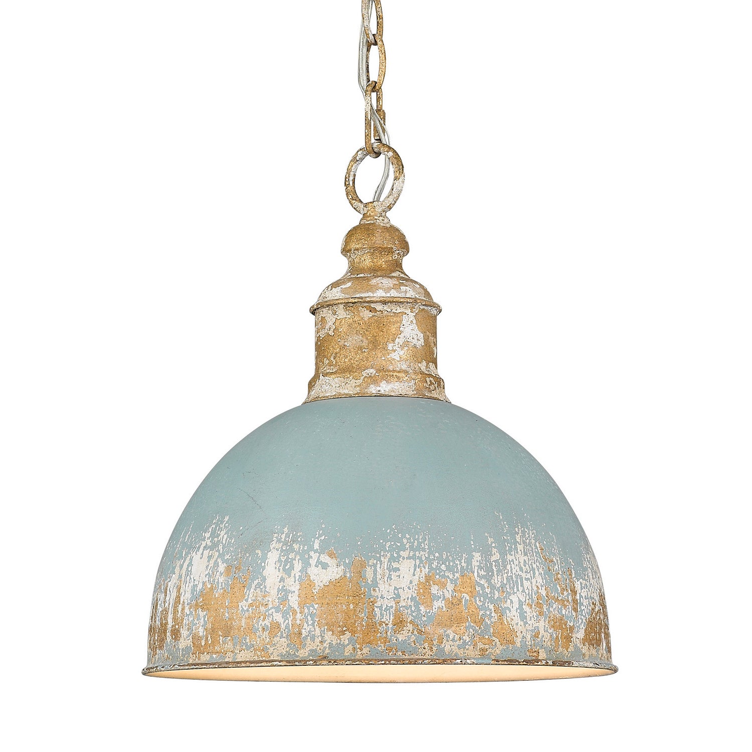 Golden - 0809-M VG-TEAL - One Light Pendant - Alison - Vintage Gold