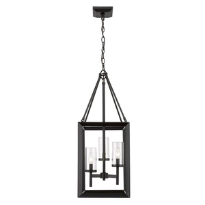 Golden - 2073-3P BLK-CLR - Three Light Pendant - Smyth BLK - Matte Black