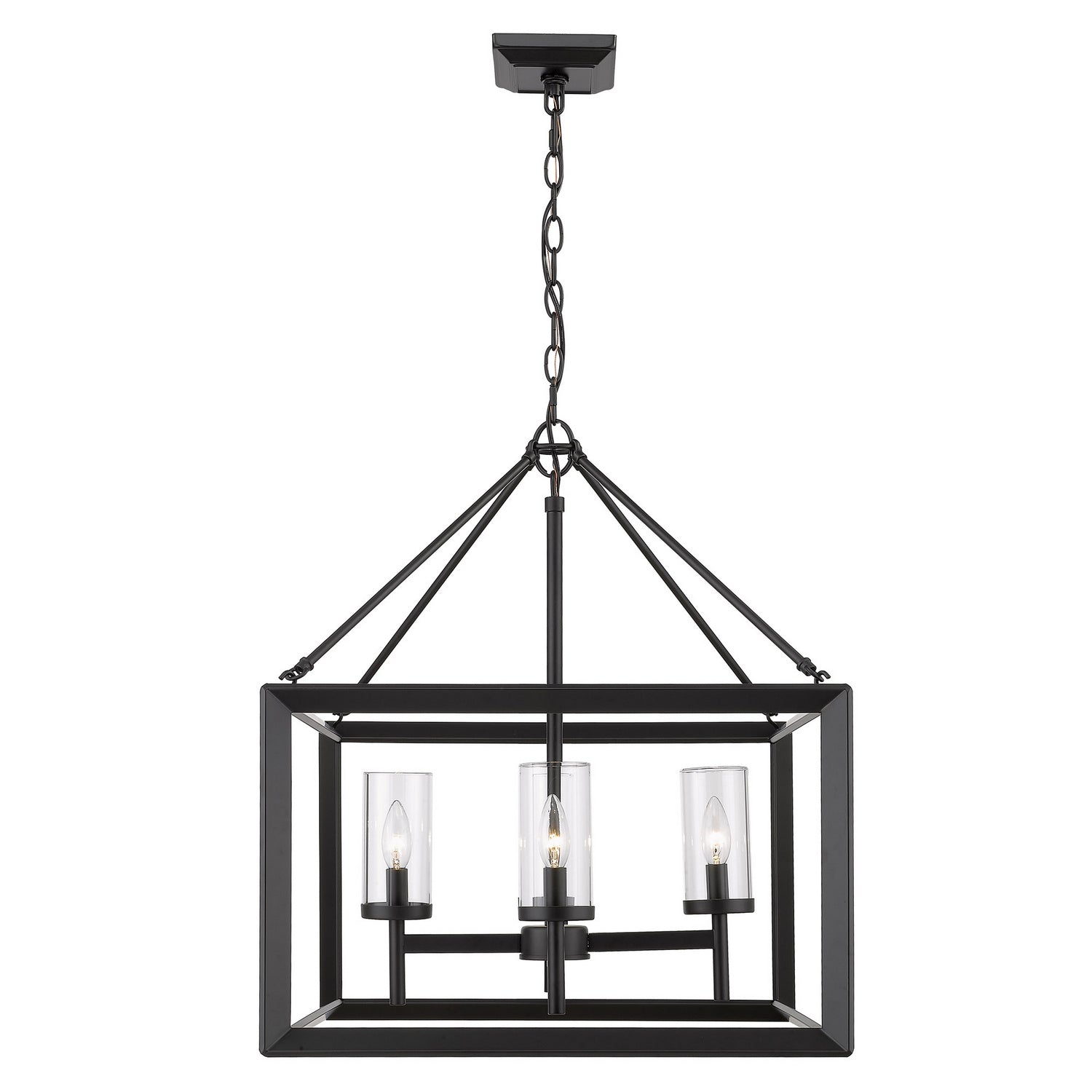 Golden - 2073-4 BLK-CLR - Four Light Chandelier - Smyth BLK - Matte Black