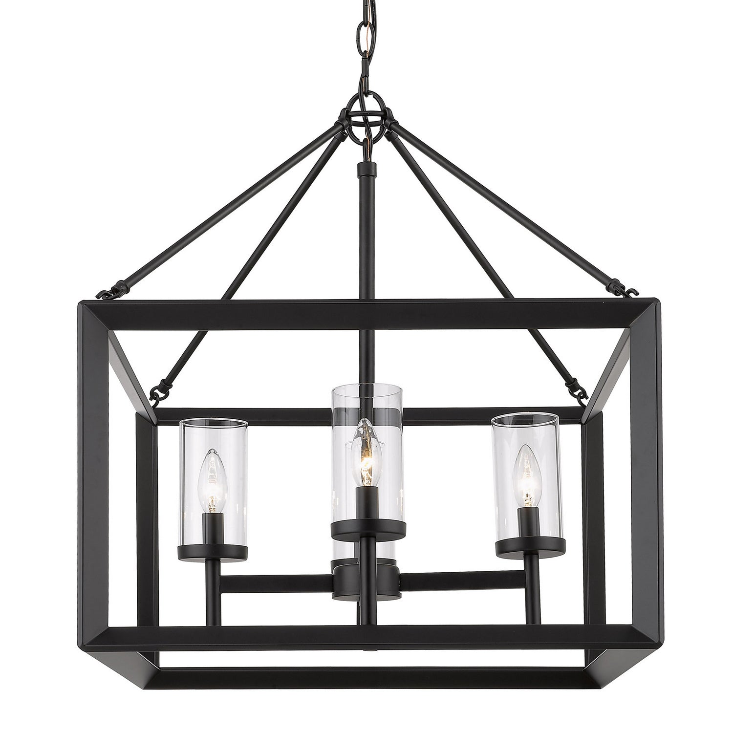 Golden - 2073-4 BLK-CLR - Four Light Chandelier - Smyth BLK - Matte Black