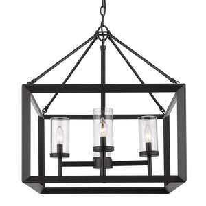 Golden - 2073-4 BLK-CLR - Four Light Chandelier - Smyth BLK - Matte Black