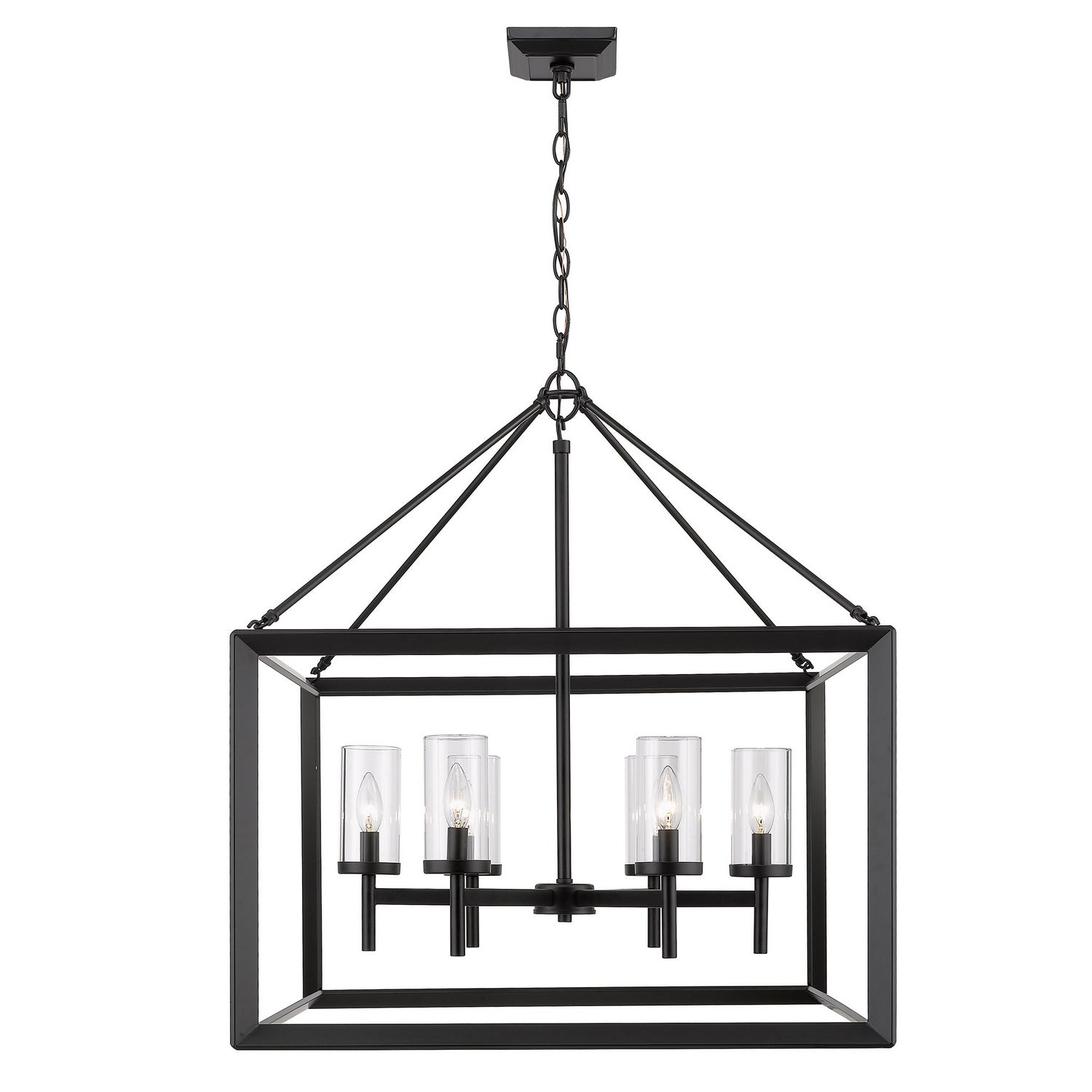 Golden - 2073-6 BLK-CLR - Six Light Chandelier - Smyth BLK - Matte Black