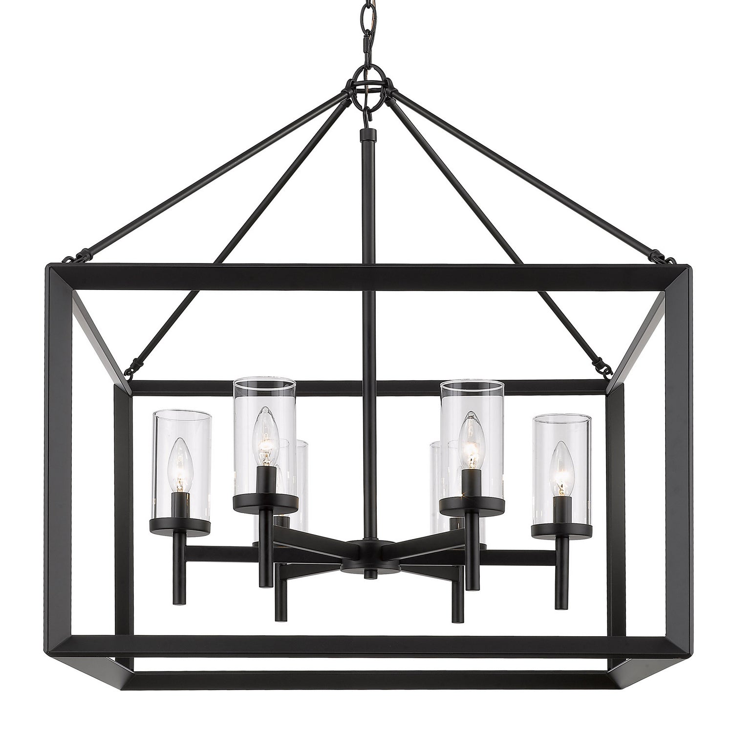 Golden - 2073-6 BLK-CLR - Six Light Chandelier - Smyth BLK - Matte Black