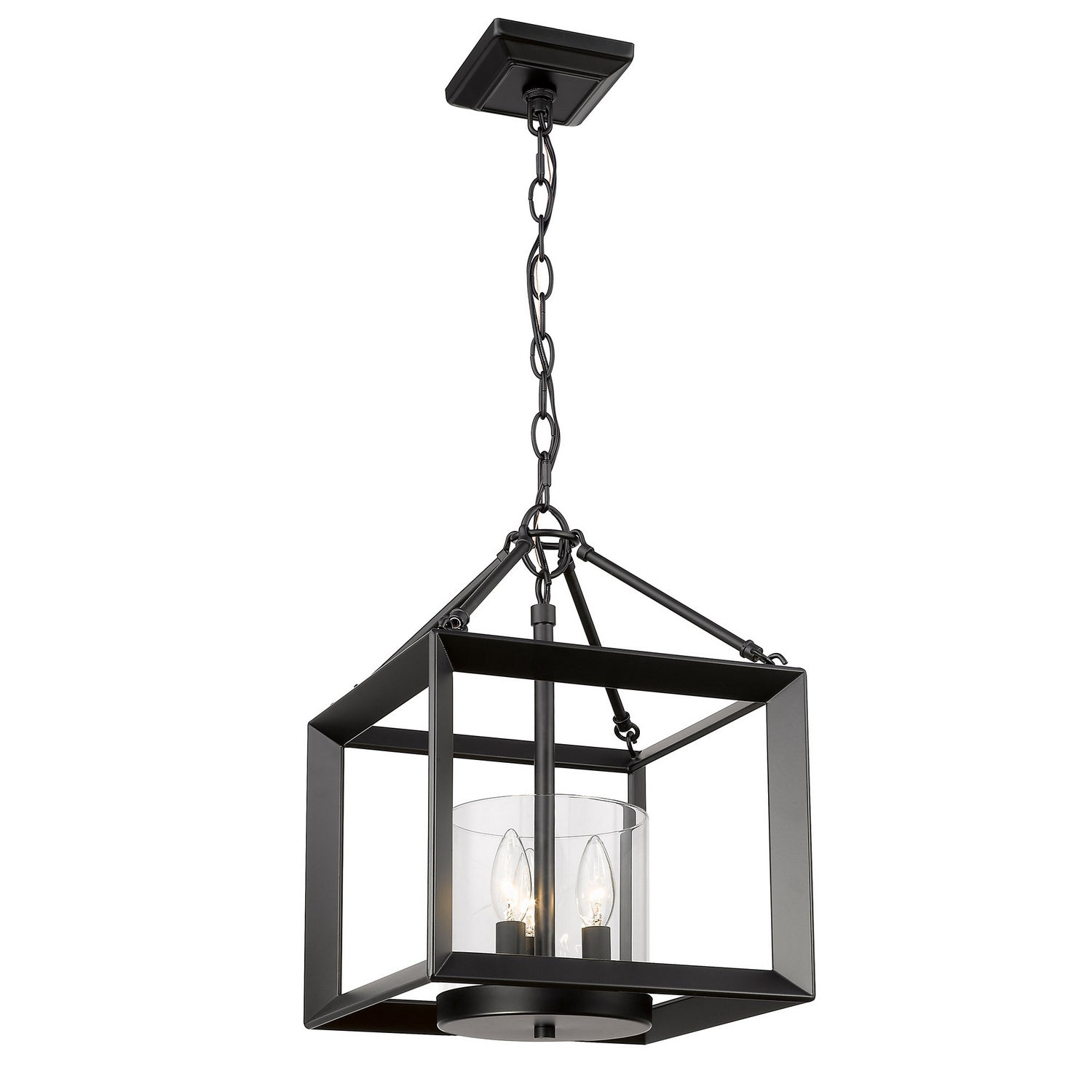 Golden - 2073-SF BLK-CLR - Three Light Semi-Flush Mount - Smyth BLK - Matte Black