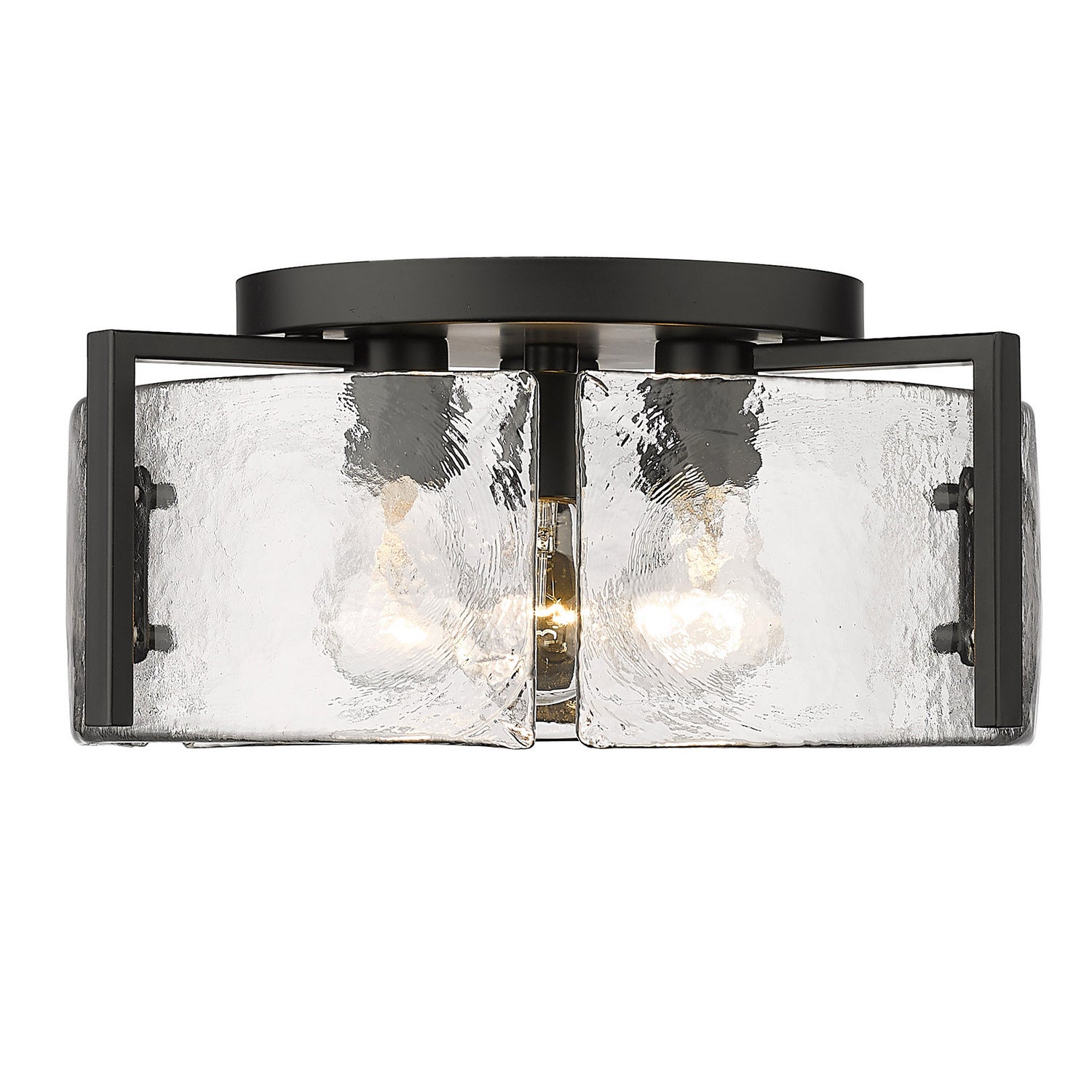 Golden - 3164-FM BLK-HWG - Three Light Flush Mount - Aenon - Matte Black