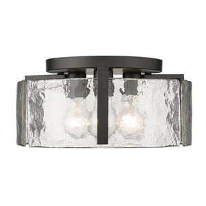 Golden - 3164-FM BLK-HWG - Three Light Flush Mount - Aenon - Matte Black