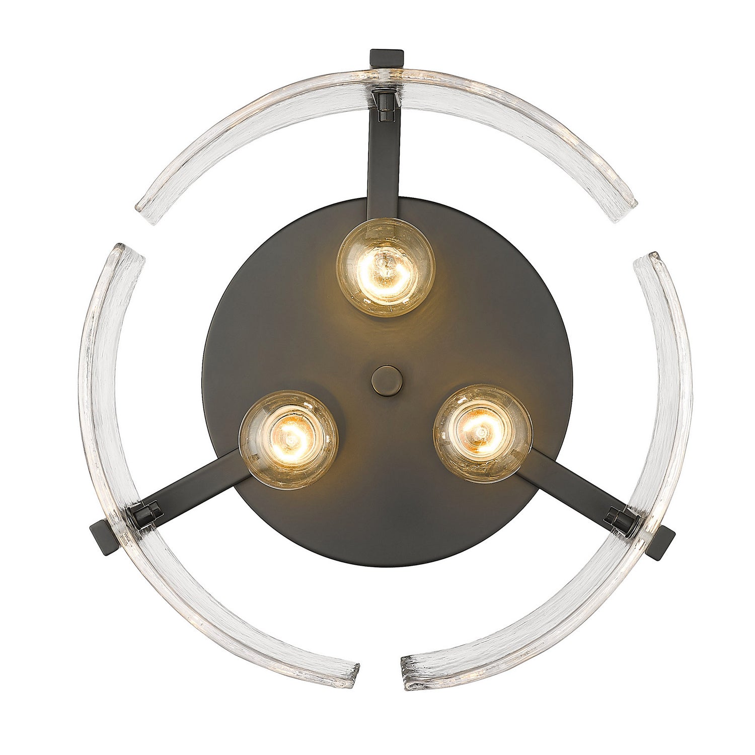 Golden - 3164-FM BLK-HWG - Three Light Flush Mount - Aenon - Matte Black