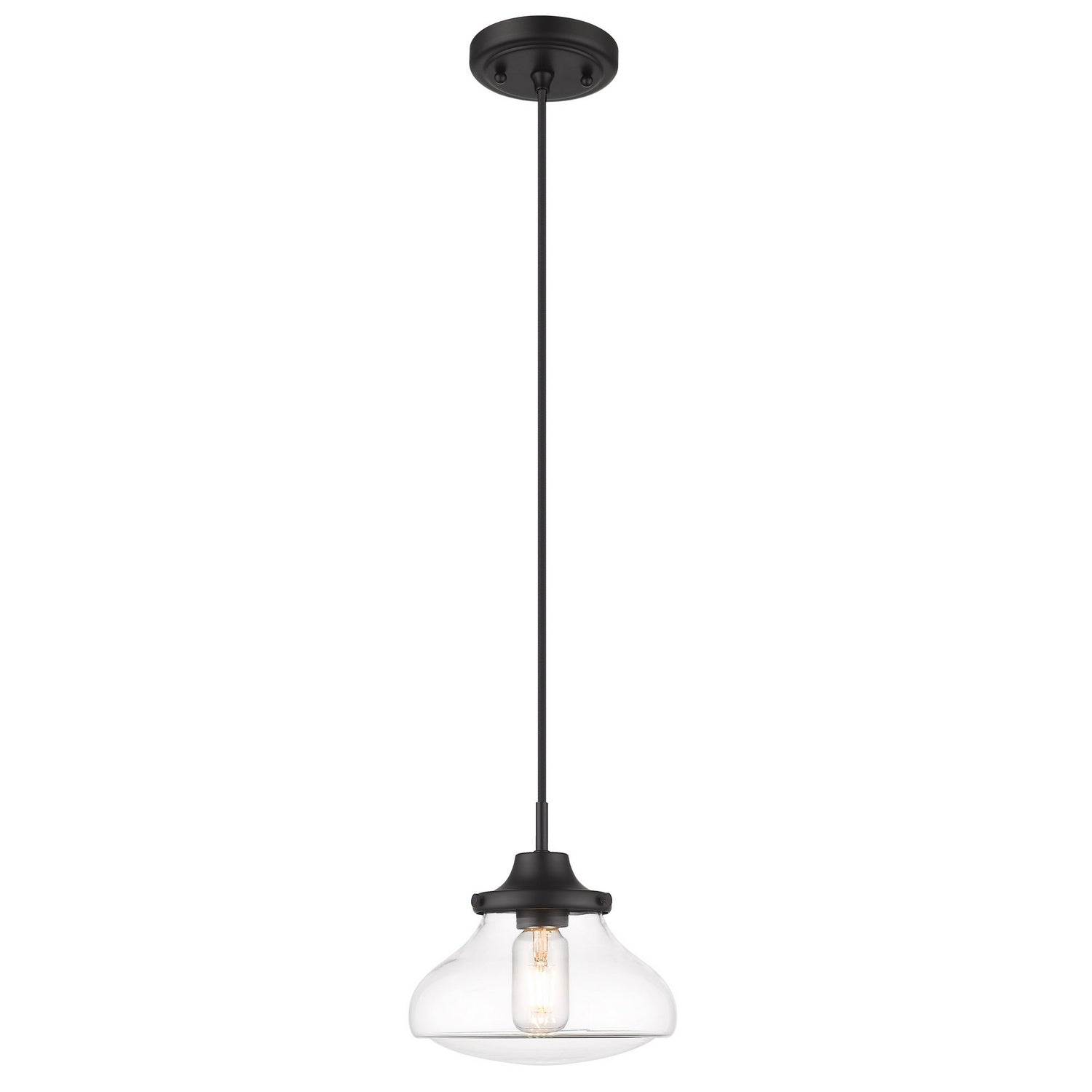 Golden - 3419-S BLK-CLR - One Light Pendant - Nash - Matte Black