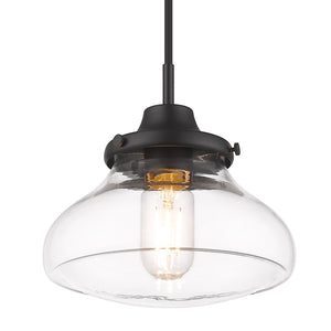 Golden - 3419-S BLK-CLR - One Light Pendant - Nash - Matte Black