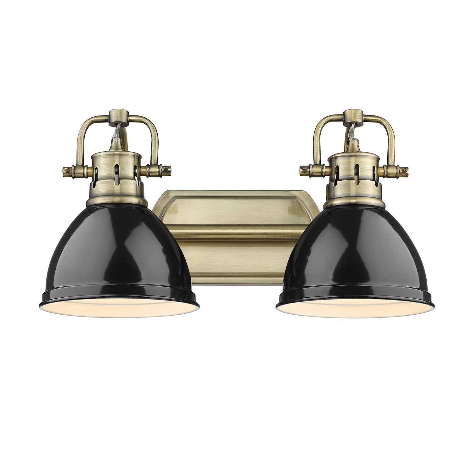 Golden - 3602-BA2 AB-BK - Two Light Bath Vanity - Duncan AB - Aged Brass