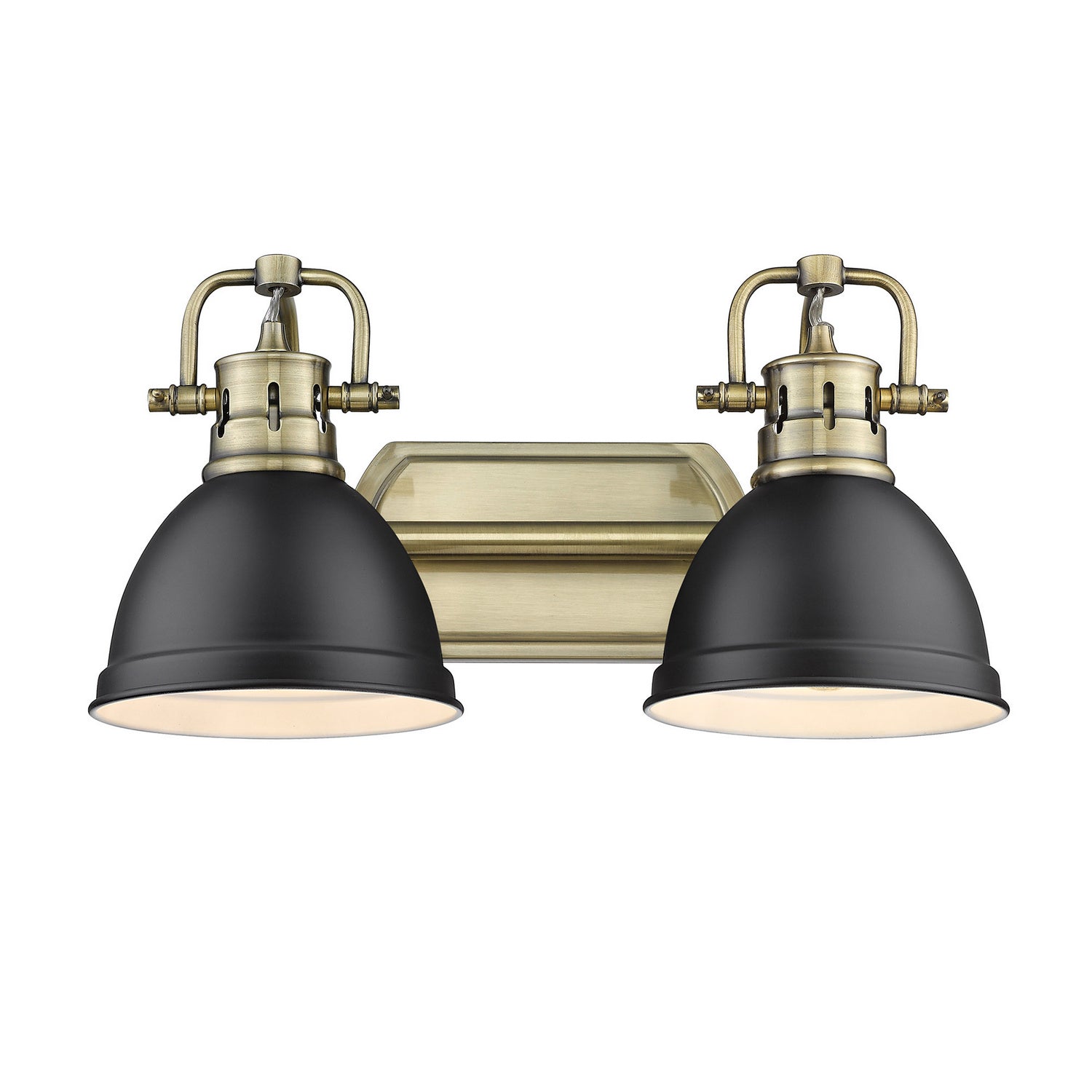 Golden - 3602-BA2 AB-BLK - Two Light Bath Vanity - Duncan AB - Aged Brass