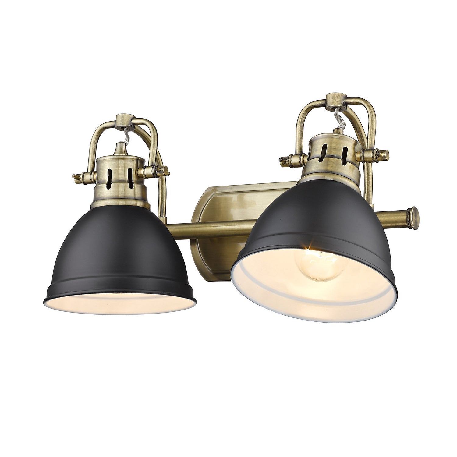 Golden - 3602-BA2 AB-BLK - Two Light Bath Vanity - Duncan AB - Aged Brass