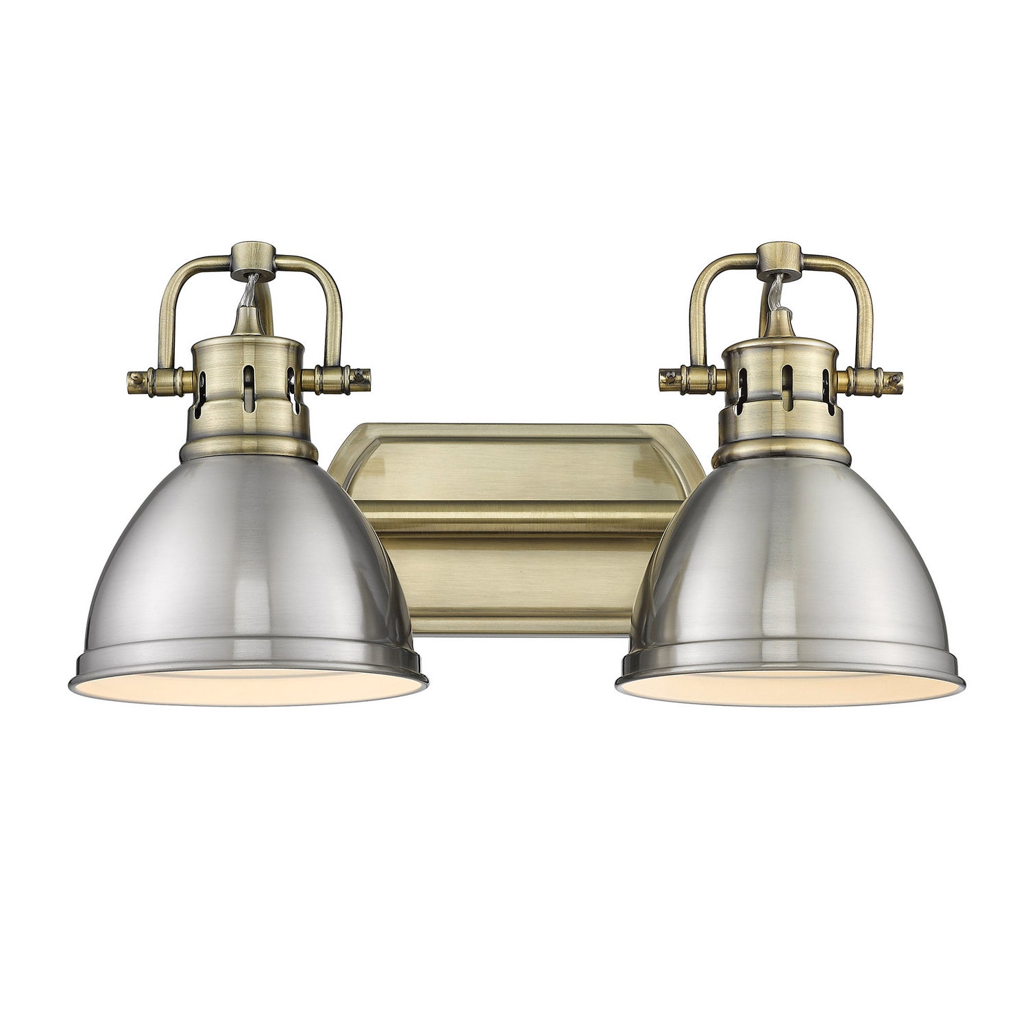 Golden - 3602-BA2 AB-PW - Two Light Bath Vanity - Duncan AB - Aged Brass