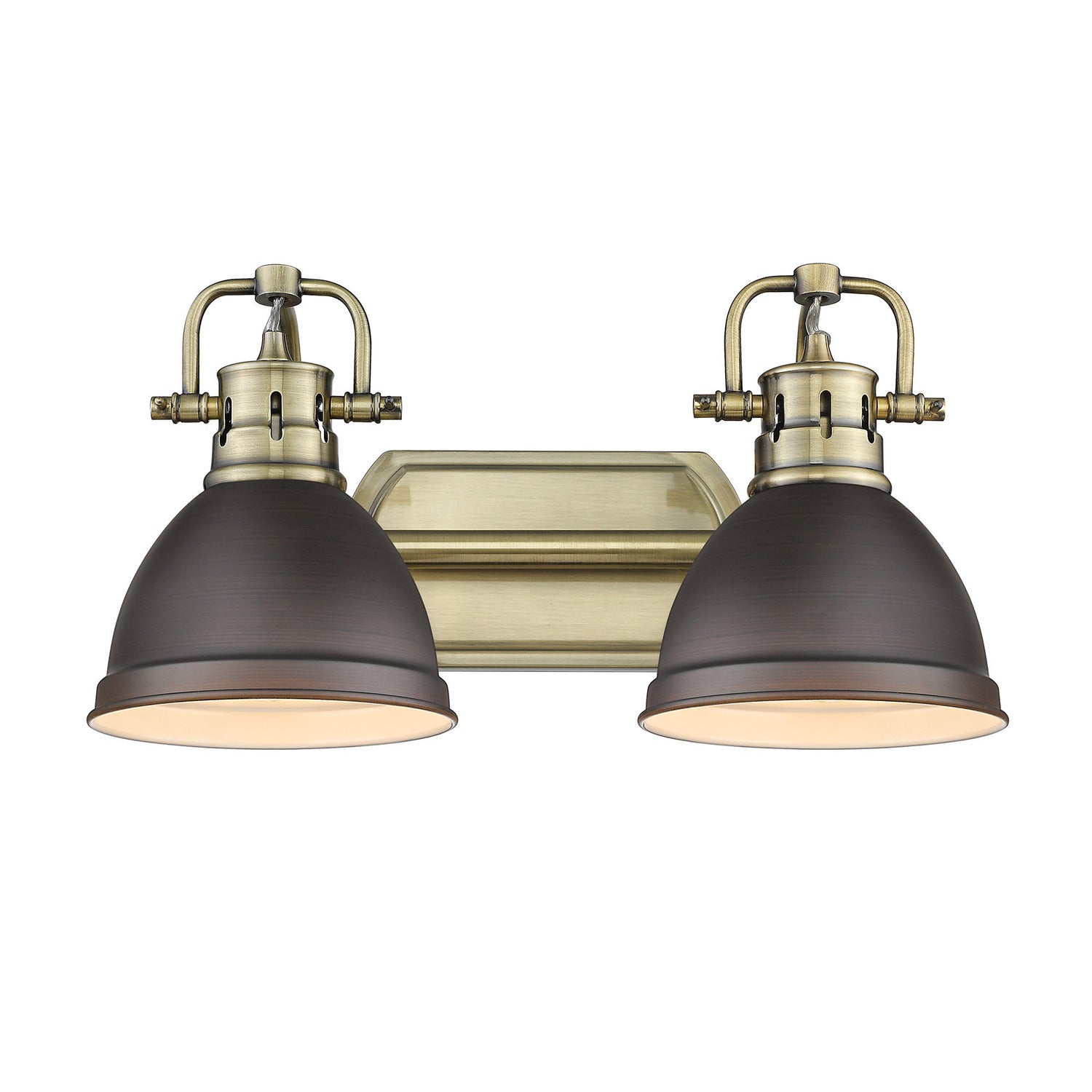 Golden - 3602-BA2 AB-RBZ - Two Light Bath Vanity - Duncan AB - Aged Brass