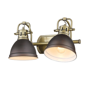 Golden - 3602-BA2 AB-RBZ - Two Light Bath Vanity - Duncan AB - Aged Brass