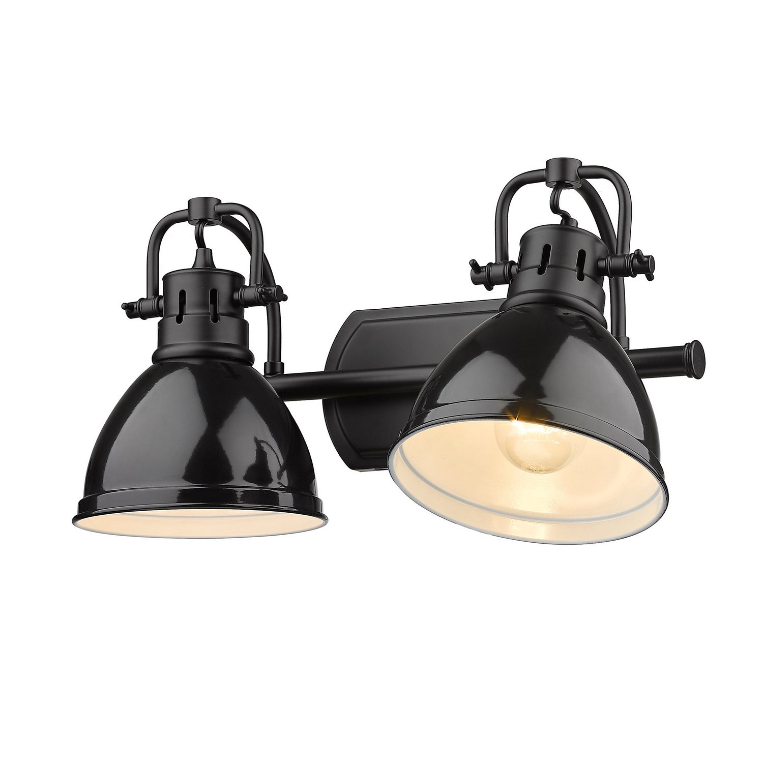 Golden - 3602-BA2 BLK-BK - Two Light Bath Vanity - Duncan BLK - Matte Black