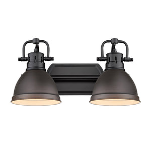 Golden - 3602-BA2 BLK-RBZ - Two Light Bath Vanity - Duncan BLK - Matte Black