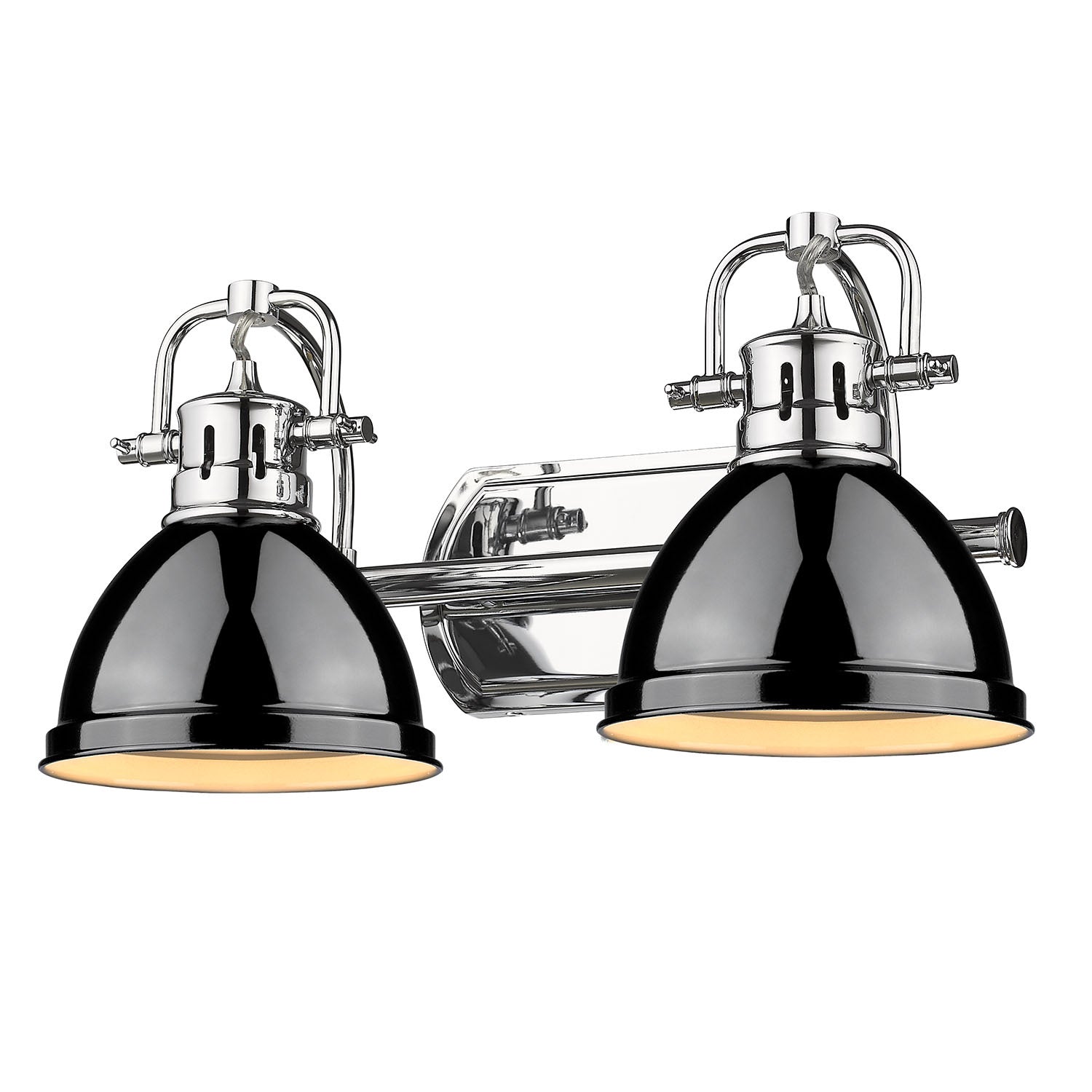 Golden - 3602-BA2 CH-BK - Two Light Bath Vanity - Duncan CH - Chrome