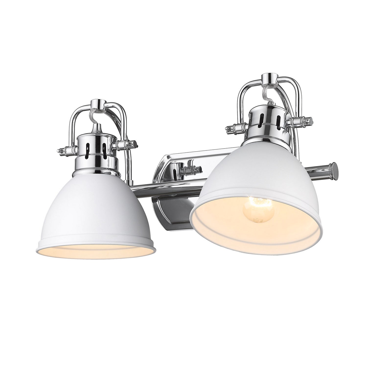 Golden - 3602-BA2 CH-WHT - Two Light Bath Vanity - Duncan CH - Chrome