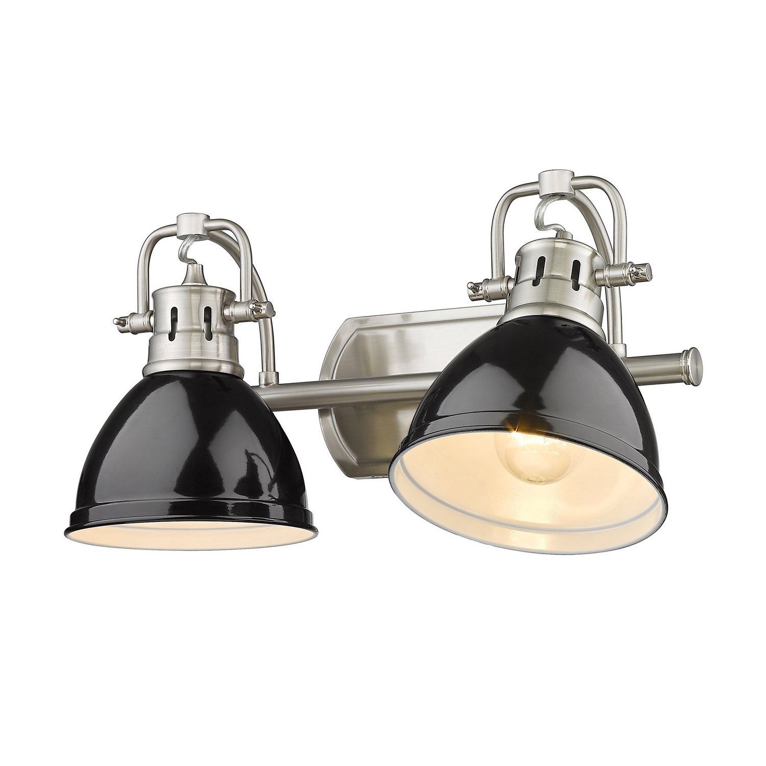 Golden - 3602-BA2 PW-BK - Two Light Bath Vanity - Duncan PW - Pewter