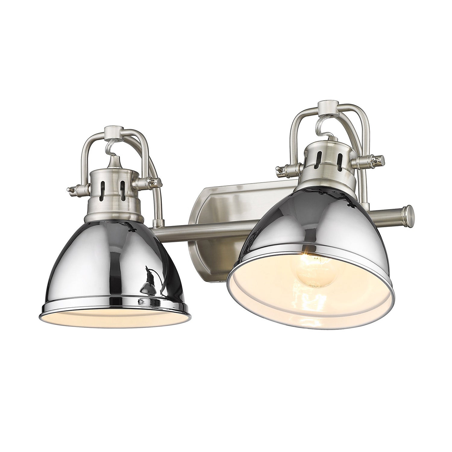 Golden - 3602-BA2 PW-CH - Two Light Bath Vanity - Duncan PW - Pewter